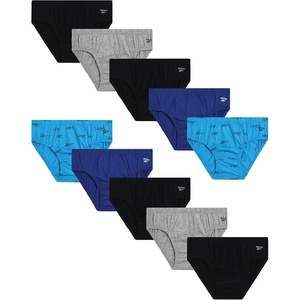 image:imageReebok Mens Low Rise Briefs 10 Pack Soft Stretch Cotton Underwear Briefs  Smooth SecondSkin Feel with Breathable Flexible Fabric QuickDry Tagless Comfort Built for Everyday SupportBlackSurf the WebHeather GreyPrintBlack