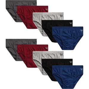 image:imageReebok Mens Low Rise Briefs 10 Pack Soft Stretch Cotton Underwear Briefs  Smooth SecondSkin Feel with Breathable Flexible Fabric QuickDry Tagless Comfort Built for Everyday SupportCharcoalCrimsonSharkskinBlackEvening Blue