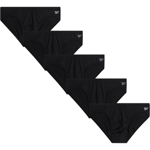image:imageReebok Mens Low Rise Briefs 5 Pack Athletic Underwear with Contour PouchAll Black