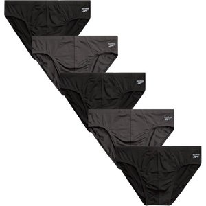 image:imageReebok Mens Low Rise Briefs 5 Pack Athletic Underwear with Contour PouchBlackCharcoal