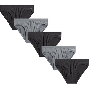 image:imageReebok Mens Low Rise Briefs 5 Pack Athletic Underwear with Contour PouchBlackened PearlStone Grey
