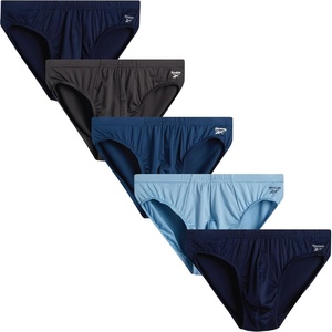 image:imageReebok Mens Low Rise Briefs 5 Pack Athletic Underwear with Contour PouchBluesCharcoal