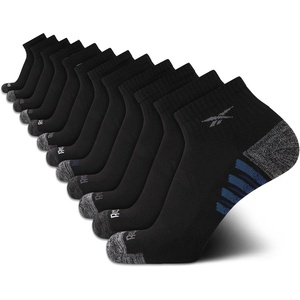 image:imageReebok Mens Quarter Socks Arch Support Performance Cushioned Socks 12 Pack  Stretch Performance Fabric Cushioned Arch Support Reinforced Heel amp Toe Shoe Size 6125Classic Black