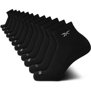 image:imageReebok Mens Quarter Socks Arch Support Performance Cushioned Socks 12 Pack  Stretch Performance Fabric Cushioned Arch Support Reinforced Heel amp Toe Shoe Size 6125Modern Black