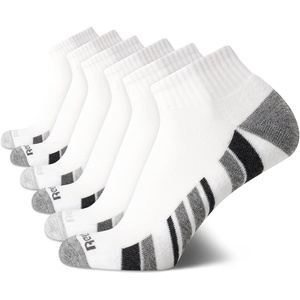 image:imageReebok Mens Quarter Socks Arch Support Performance Cushioned Socks 6 Pack  Stretch Performance Fabric Cushioned Arch Support Reinforced Heel amp Toe Shoe Size 6125White
