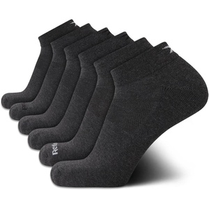image:imageReebok Mens Quarter Socks Arch Support Performance Cushioned Socks 6 Pack  Stretch Performance Fabric Cushioned Arch Support Reinforced Heel amp Toe Shoe Size 6125Grey