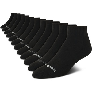 image:imageReebok Mens Quarter Socks Performance Arch Support Cushioned Socks 12 Pack  Stretch Performance Fabric Cushioned Arch Support Reinforced Heel amp Toe Shoe Size 6125All Black