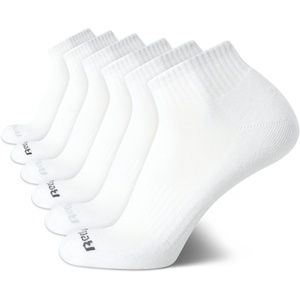 image:imageReebok Mens Quarter Socks Performance Arch Support Cushioned Socks 6 Pack  Stretch Performance Fabric Cushioned Arch Support Reinforced Heel amp Toe Shoe Size 6125All White