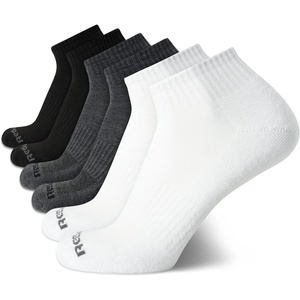 image:imageReebok Mens Quarter Socks Performance Arch Support Cushioned Socks 6 Pack  Stretch Performance Fabric Cushioned Arch Support Reinforced Heel amp Toe Shoe Size 6125BlackWhiteGrey Assortment