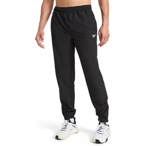 image:imageReebok Mens Repeat Woven Pant Standard Fit 30 Inseam Lightweight Stretch PolyBlend FabricBlack