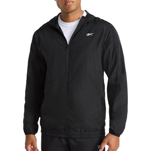 image:imageReebok Mens Running Woven Wind Jacket Standard Fit Lightweight Nylon FabricBlack