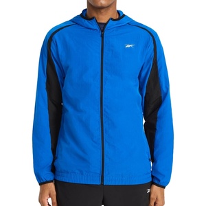 image:imageReebok Mens Running Woven Wind Jacket Standard Fit Lightweight Nylon FabricOptimum Blue