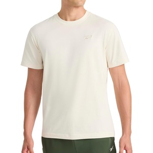 image:imageReebok Mens Short Sleeve Crewneck Embroidered TShirt Standard Fit Lightweight Stretch Cotton FabricAlabaster  Vector Embroidery