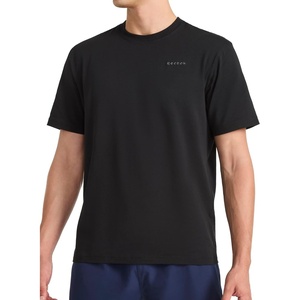 image:imageReebok Mens Short Sleeve Crewneck Embroidered TShirt Standard Fit Lightweight Stretch Cotton FabricBlack  Overdrive