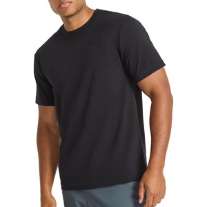 image:imageReebok Mens Short Sleeve Crewneck Embroidered TShirt Standard Fit Lightweight Stretch Cotton FabricBlack  Supreme Embroidery