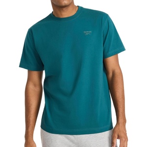 image:imageReebok Mens Short Sleeve Crewneck Embroidered TShirt Standard Fit Lightweight Stretch Cotton FabricRetro Teal  Vectory Embroidery