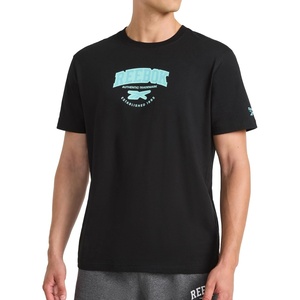 image:imageReebok Mens Short Sleeve Graphic Crewneck TShirt Standard Fit Lightweight CottonPoly FabricBlack  Graphic