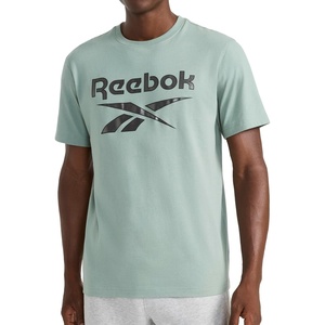 image:imageReebok Mens Short Sleeve Graphic Crewneck TShirt Standard Fit Lightweight CottonPoly FabricChinois Green  Black Metal