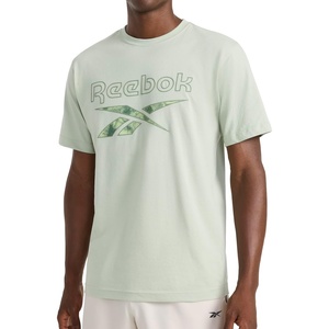 image:imageReebok Mens Short Sleeve Graphic Crewneck TShirt Standard Fit Lightweight CottonPoly FabricDesert Sage  Aether