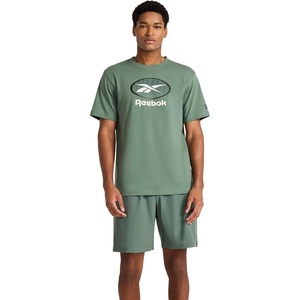 image:imageReebok Mens Short Sleeve Graphic Crewneck TShirt Standard Fit Lightweight CottonPoly FabricDuck Green  Vertigo