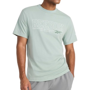 image:imageReebok Mens Short Sleeve Graphic Crewneck TShirt Standard Fit Lightweight CottonPoly FabricIceberg Green  Intersect