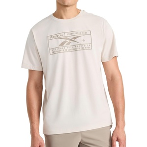 image:imageReebok Mens Short Sleeve Graphic Crewneck TShirt Standard Fit Lightweight CottonPoly FabricPumice Stone  Locker