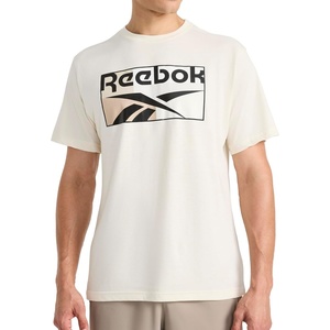 image:imageReebok Mens Short Sleeve Graphic Crewneck TShirt Standard Fit Lightweight CottonPoly FabricSeed Pearl  Charade