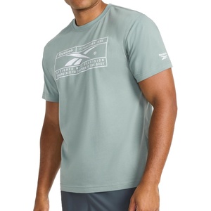 image:imageReebok Mens Short Sleeve Graphic Crewneck TShirt Standard Fit Lightweight CottonPoly FabricVintage Moss  Locker