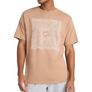 image:imageReebok Mens Short Sleeve Graphic Crewneck TShirt Standard Fit Lightweight CottonPoly FabricWoodsmoke  Vortex