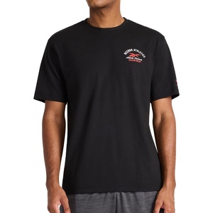 image:imageReebok Mens Small Logo Crewneck TShirt Standard Fit Lightweight CottonPoly Jersey FabricBlack  Athletics Dept