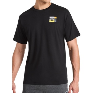 image:imageReebok Mens Small Logo Crewneck TShirt Standard Fit Lightweight CottonPoly Jersey FabricBlack  Bebop