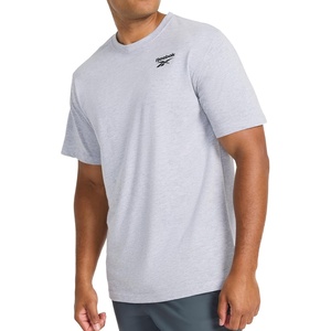 image:imageReebok Mens Small Logo Crewneck TShirt Standard Fit Lightweight CottonPoly Jersey FabricGrey Heather  Expo