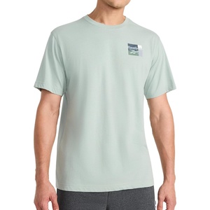 image:imageReebok Mens Small Logo Crewneck TShirt Standard Fit Lightweight CottonPoly Jersey FabricIceberg Green  Bebop