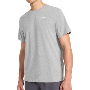 image:imageReebok Mens Small Logo Crewneck TShirt Standard Fit Lightweight CottonPoly Jersey FabricMedium Grey Heather  Schematic