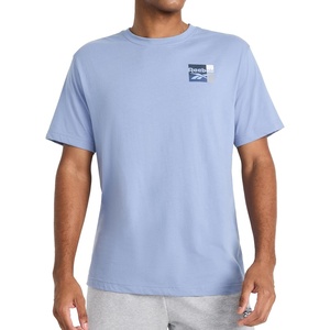 image:imageReebok Mens Small Logo Crewneck TShirt Standard Fit Lightweight CottonPoly Jersey FabricStonewash  Bebop