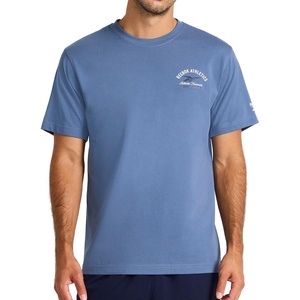 image:imageReebok Mens Small Logo Crewneck TShirt Standard Fit Lightweight CottonPoly Jersey FabricVector Shadow  Athletics Dept