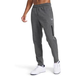 image:imageReebok Mens Tremont Fleece Pant Standard Fit with Open Bottom 30 Inseam Midweight CottonPoly Fleece FabricCharcoal Heather