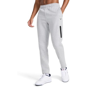 image:imageReebok Mens Tremont Fleece Pant Standard Fit with Open Bottom 30 Inseam Midweight CottonPoly Fleece FabricGrey Heather