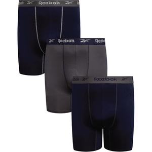 image:imageReebok Mens Underwear  3 Pack Performance Mens Big amp Tall Boxer Briefs  Lightweight Performance Fabric Wicks Away Sweat 7Inch Inseam Helps Reduce RideUp and Chafing All DayMaritime BlueDark GreyMaritime Blue