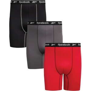 image:imageReebok Mens Underwear  3 Pack Performance Mens Big amp Tall Boxer Briefs  Lightweight Performance Fabric Wicks Away Sweat 7Inch Inseam Helps Reduce RideUp and Chafing All DayBlackBlackened PearlCherry