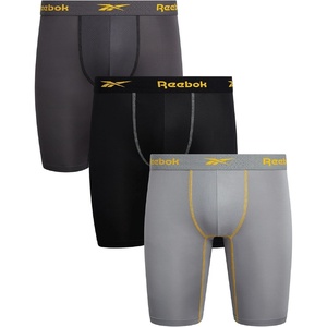 image:imageReebok Mens Underwear  3 Pack Performance Mens Boxer Briefs with Pouch  Extra Thigh Coverage for a Secure Feel During Work and Workouts Smooth Design Helps Reduce IrritationBlackDark GreyMedium Grey