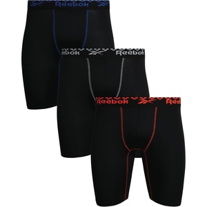 image:imageReebok Mens Underwear  3 Pack Performance Mens Boxer Briefs with Pouch  Extra Thigh Coverage for a Secure Feel During Work and Workouts Smooth Design Helps Reduce IrritationBlack With Colored Trim