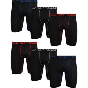image:imageReebok Mens Underwear  6 Pack Performance Mens Boxer Briefs with Pouch  Extra Thigh Coverage for a Secure Feel During Work and Workouts Smooth Design Helps Reduce IrritationBlack With Colored Trim