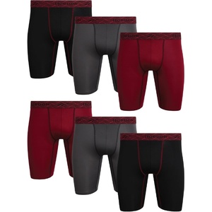 image:imageReebok Mens Underwear  6 Pack Performance Mens Boxer Briefs with Pouch  Extra Thigh Coverage for a Secure Feel During Work and Workouts Smooth Design Helps Reduce IrritationMagnetTibetan RedBlack