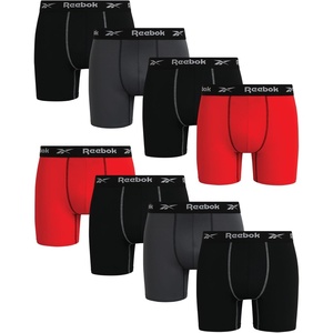 image:imageReebok Mens Underwear  8 Pack Performance Mens Boxer Briefs with Pouch  Stretch Performance Fabric Moves Naturally Without Feeling Restrictive Precise Inseam Sizing for Every SizeBlackRedGrey