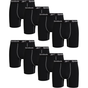 image:imageReebok Mens Underwear  8 Pack Performance Mens Boxer Briefs with Pouch  Stretch Performance Fabric Moves Naturally Without Feeling Restrictive Precise Inseam Sizing for Every SizeAll Black