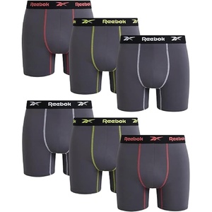image:imageReebok Mens Underwear Boxer Briefs  6 Pack Stretch Performance Moisture Wicking Boxers for Men with Contour Pouch 6 InseamAll Blackened Pearl