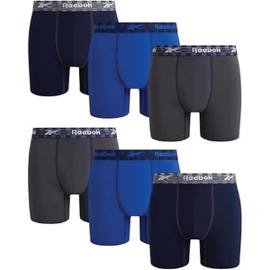 image:imageReebok Mens Underwear Boxer Briefs  6 Pack Stretch Performance Moisture Wicking Boxers for Men with Contour Pouch 6 InseamMaritime BlueSurf the WebBlackened Pearl