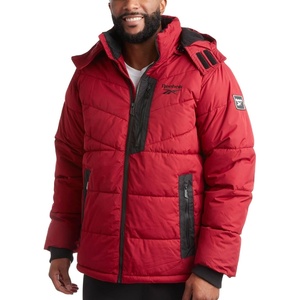 image:imageReebok Mens Winter Jacket Heavyweight Insulated Quilted Hooded Puffer Coat  DownAlternative Fill Traps Heat Without Bulk Water Resistant and Windproof Shell for Commutes or Outdoor UseDark Red