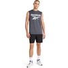 image:imageReebok Apparel Mens Gladiator Large Logo Muscle Black HeatherEbony Heather